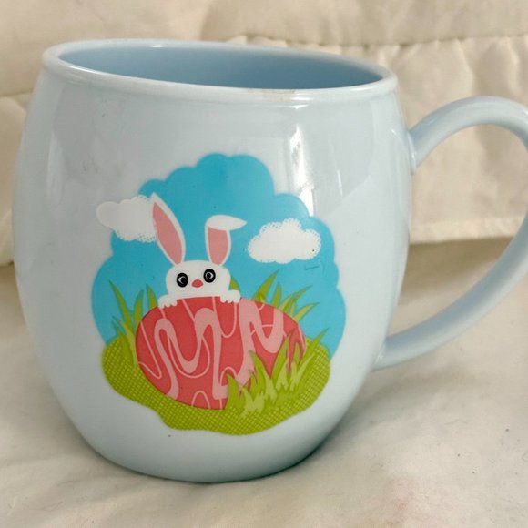 2006 Starbucks Yellow Chick in Blue Plastic Mug w/ Bunny & Easter Motif. - Picture 8 of 11